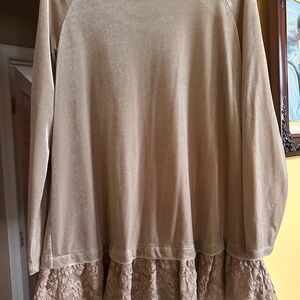 Krazy Kat Beige Velour Tunic